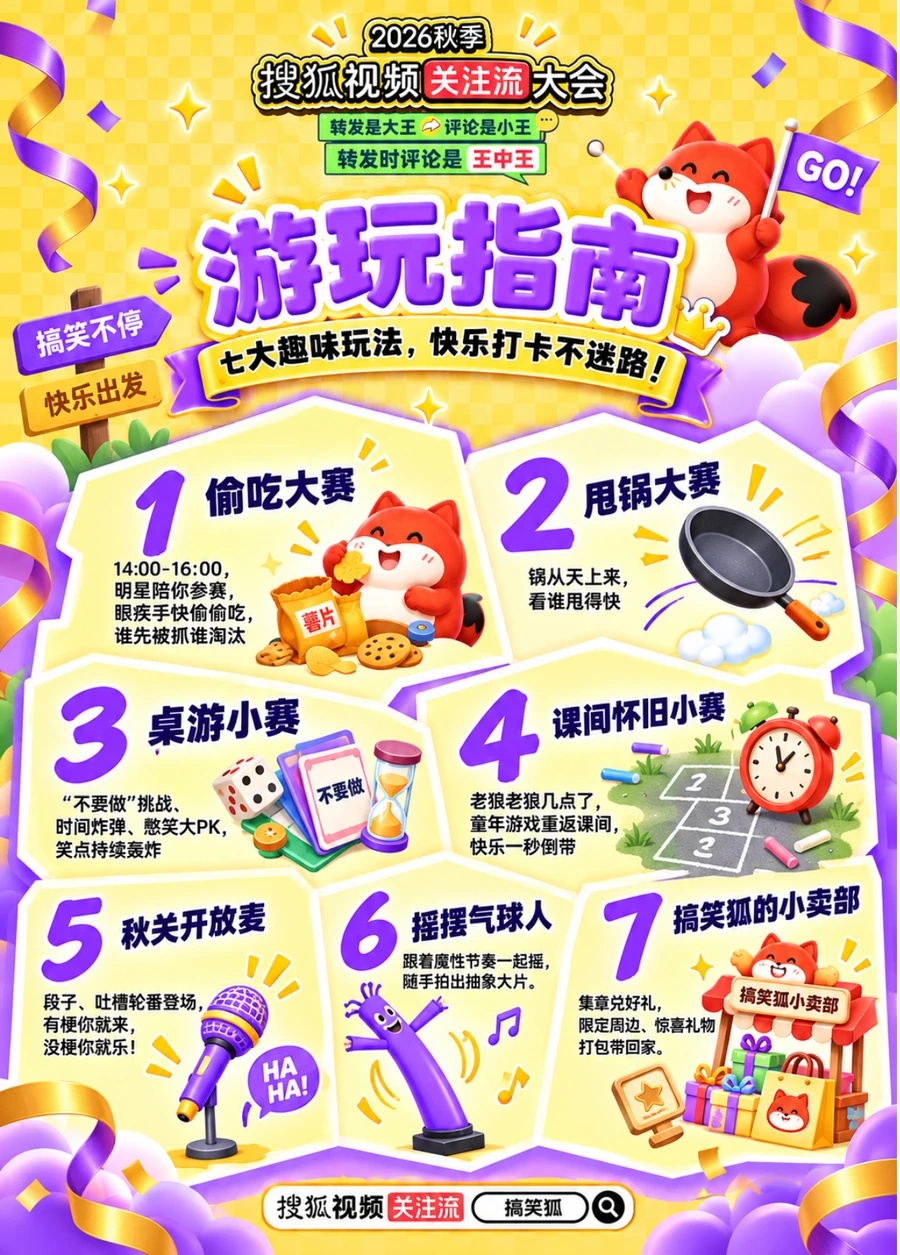 2026秋季搜狐视频关注流大会游玩指南，呈现七项趣味活动